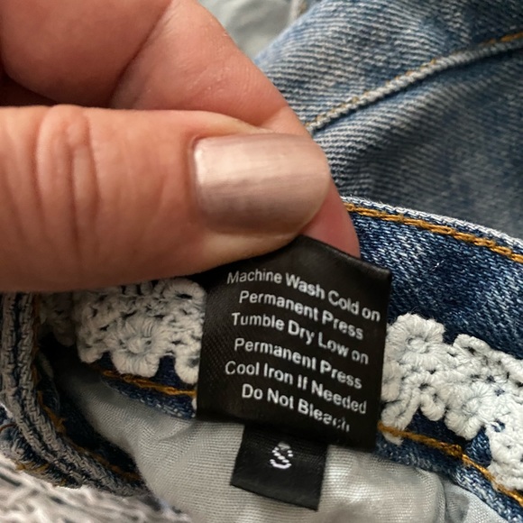 Vici P.O.L premium denim medium wash distressed raw hem jeans size small - Picture 14 of 16